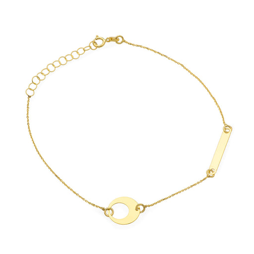 Bratara Lant cu Semiluna si Placuta- Aur 14k