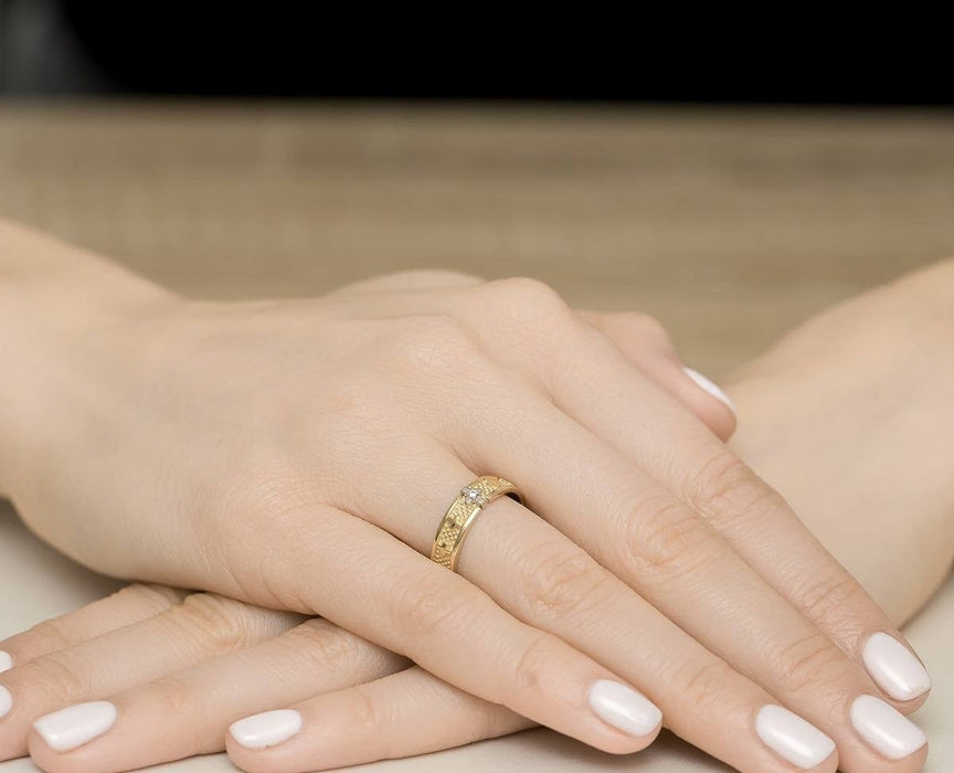 Inel Rozariu din Aur cu Cruce și Zirconiu, Detalii din Aur Alb 14K