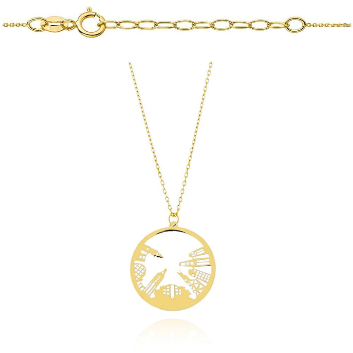 Colier Banut cu New York- Aur 14k