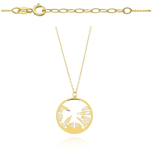 Colier Banut cu New York- Aur 14k