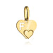 Pandantiv Aur 14k cu Inimioare si Litera F, 10x 15mm