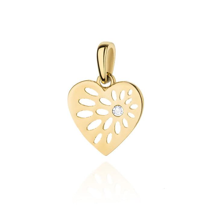 Pandantiv Aur 14K cu Inimioara si Zirconiu