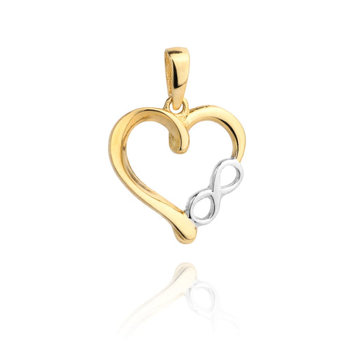 Pandantiv Aur 14K cu Inimioara si Infinit