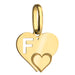 Pandantiv Aur 14k cu Inimioare si Litera F, 10x 15mm