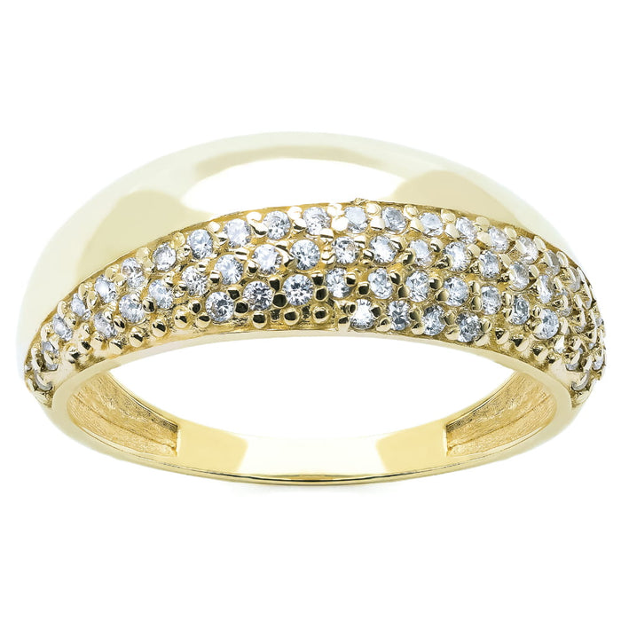 Inel Gros Aur 8K cu Zirconii Strălucitoare