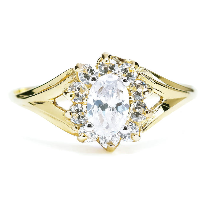 Inel Elegant Aur 8K cu Zirconiu Marquise - Bijuterie Rafinată