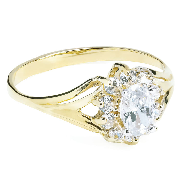 Inel Elegant Aur 8K cu Zirconiu Marquise - Bijuterie Rafinată