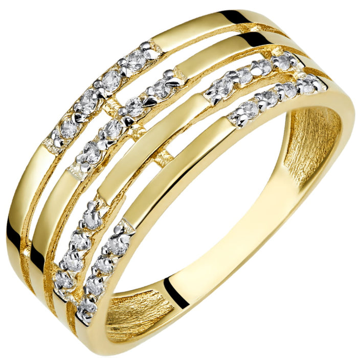 Inel Lat Aur 8K cu Zirconiu - Eleganță Modernă