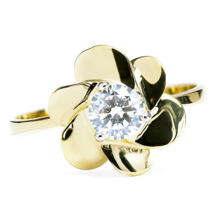 Inel elegant din Aur 8K cu floare 2.884