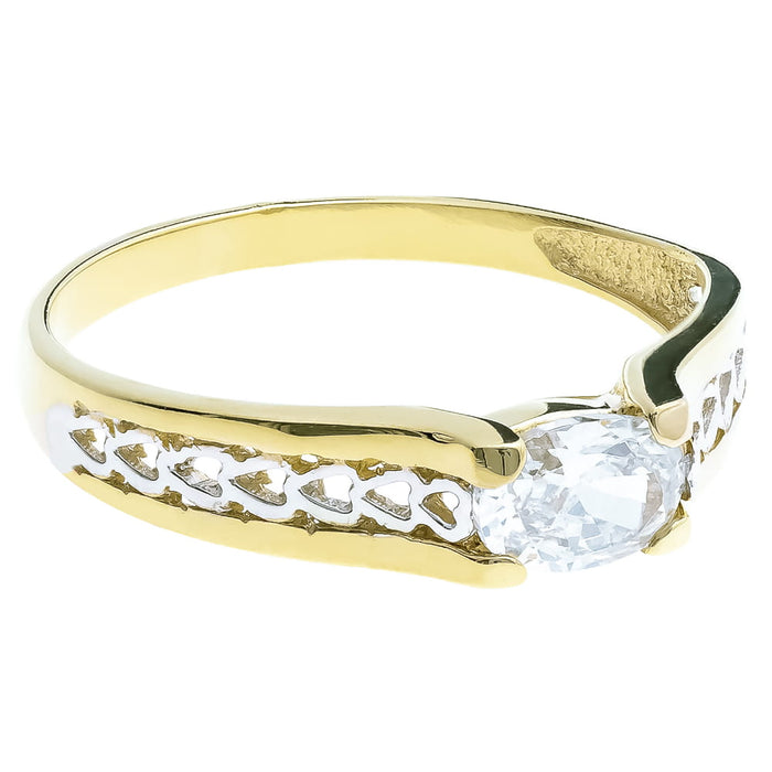 Inel Aur 8K Model Ajour Cu Inimioare