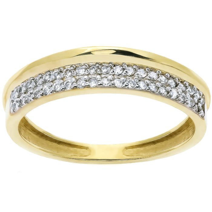 Inel Aur 8K cu Zirconii Albe - Eleganță Scânteietoare