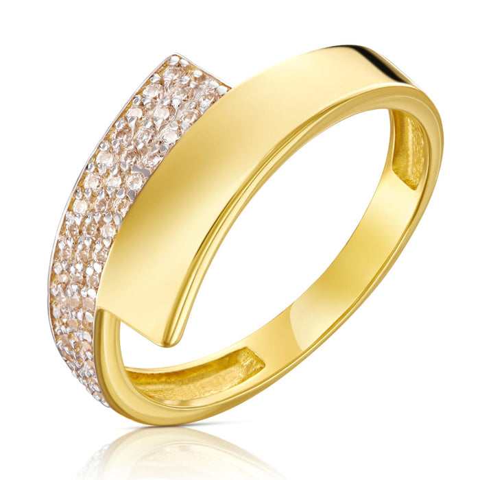 Inel Aur 8K Asimetric cu Zirconii - Design Elegant