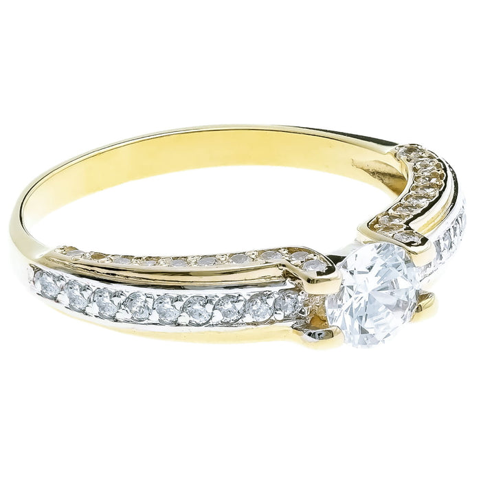 Inel Aur 8K cu Zirconii Bogate - Eleganță Strălucitoare