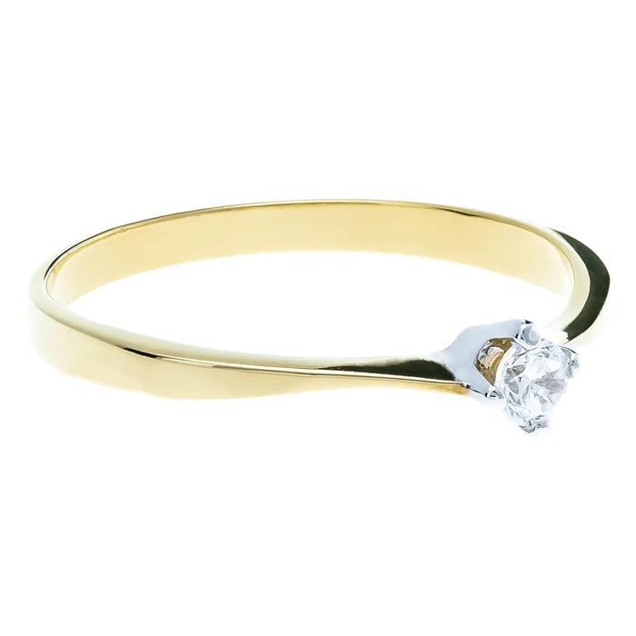 Inel Delicat Aur 8K cu Zirconiu - Eleganță Simplă