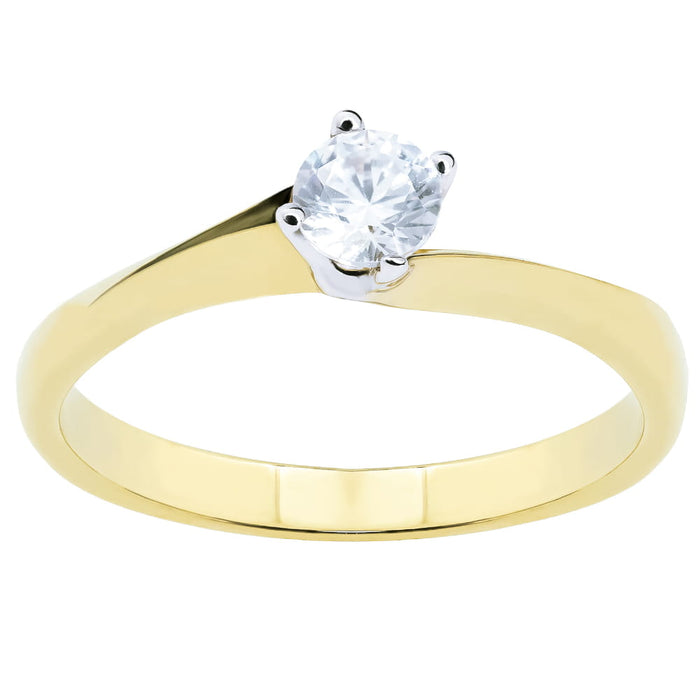 Inel de Logodnă Aur 8K cu Zirconiu Elegant