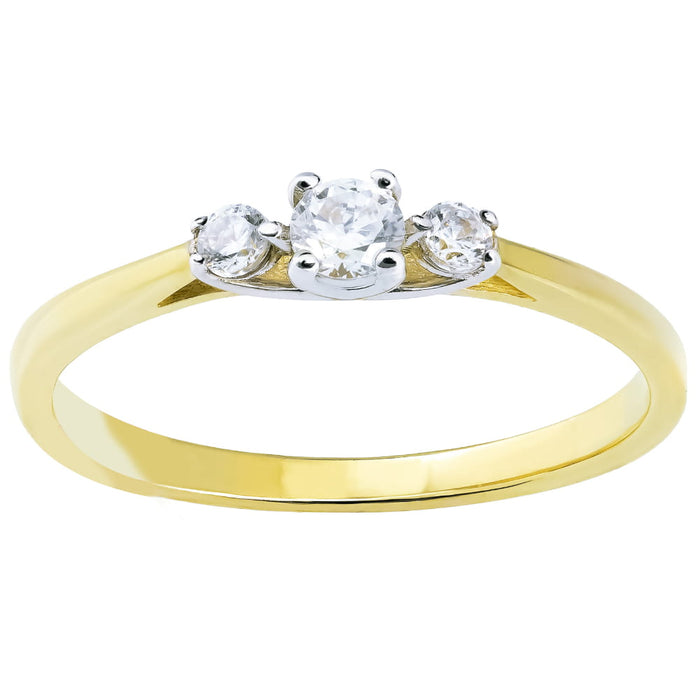 Inel Aur 8K cu Zirconii - Design Elegant