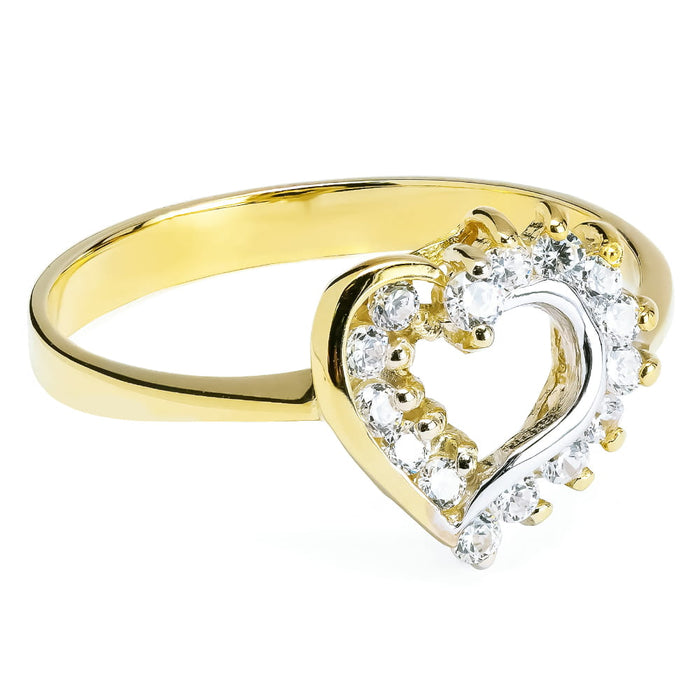 Inel Aur 8K Inimă cu Zirconii