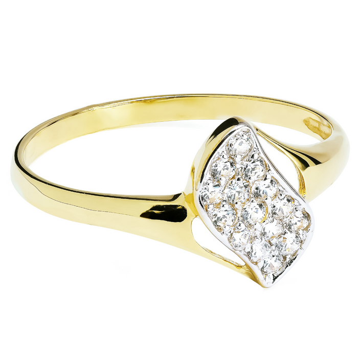 Inel Aur 8K cu Zirconii - Model Val Elegant