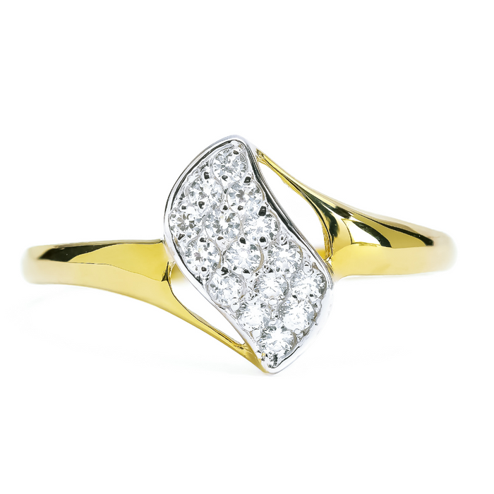 Inel Aur 8K cu Zirconii - Model Val Elegant