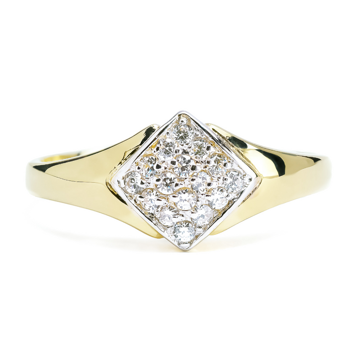 Inel Aur 8K cu Zirconiu Pătrat - Eleganță Definită