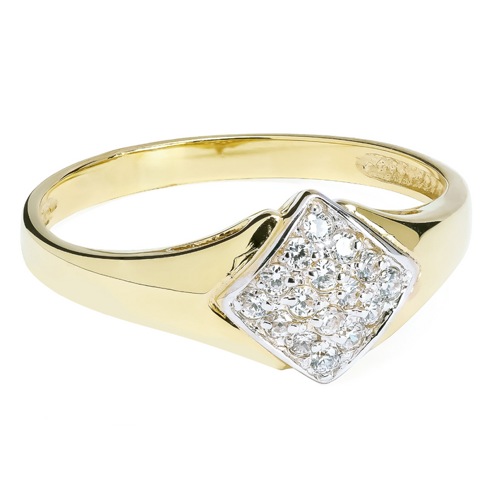 Inel Aur 8K cu Zirconiu Pătrat - Eleganță Definită