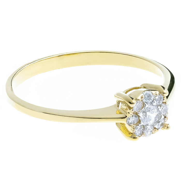 Inel Aur 8K Floare cu Zirconii - Eleganță Florală