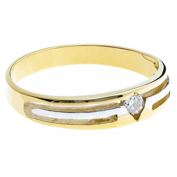 Inel Aur 8K cu Zirconiu și Detalii Eleganțe
