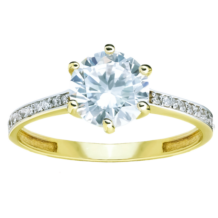 Inel de Logodnă Aur 8K cu Zirconii - Eleganță Eternă