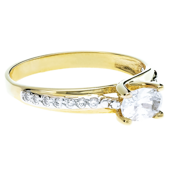 Inel Aur 8K Elegant Cu Zirconii - Design Rafinat