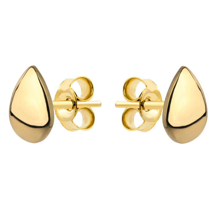 Cercei Aur Galben 14K Picături Elegante pe Tijă