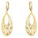 Cercei Aur Galben 14K Model Ajur Frunză Cu Închidere Englezesc