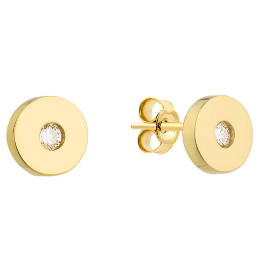 Cercei Aur 14k cu Banuti si Zirconii Albe