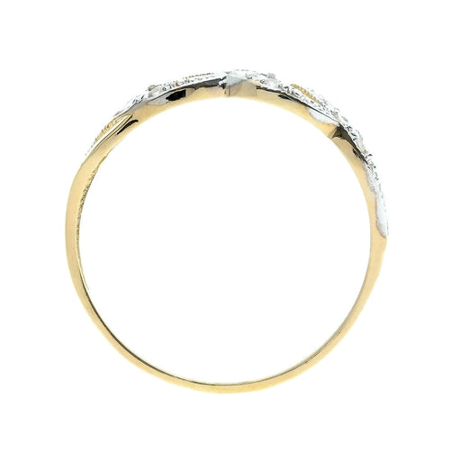 Inel Împletit Aur 8K cu Zirconiu – Eleganță Subtilă