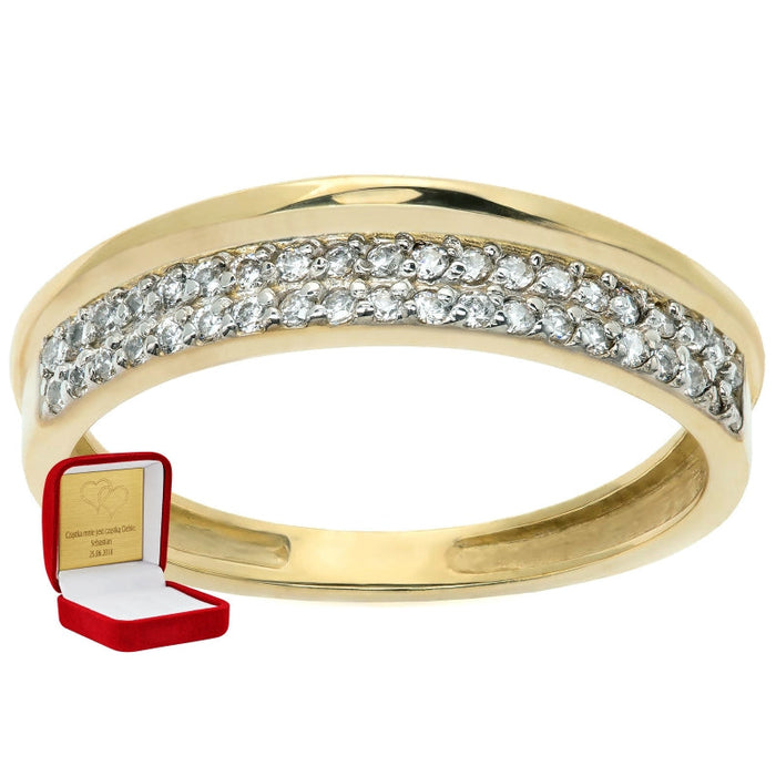 Inel Aur 8K cu Zirconii Albe - Eleganță Scânteietoare