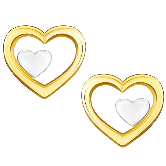 Cercei Aur 14K Inimă în Inimă
