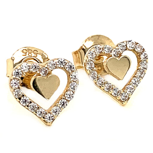 Cercei Inima din Aur 14k cu Zirconi