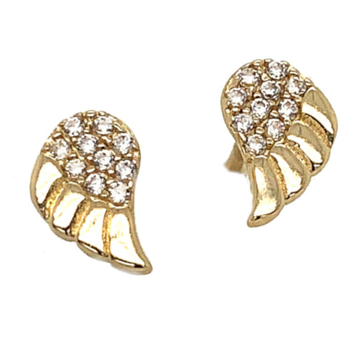 Cercei Aur 14k cu Aripi de Inger si Zirconii Albe