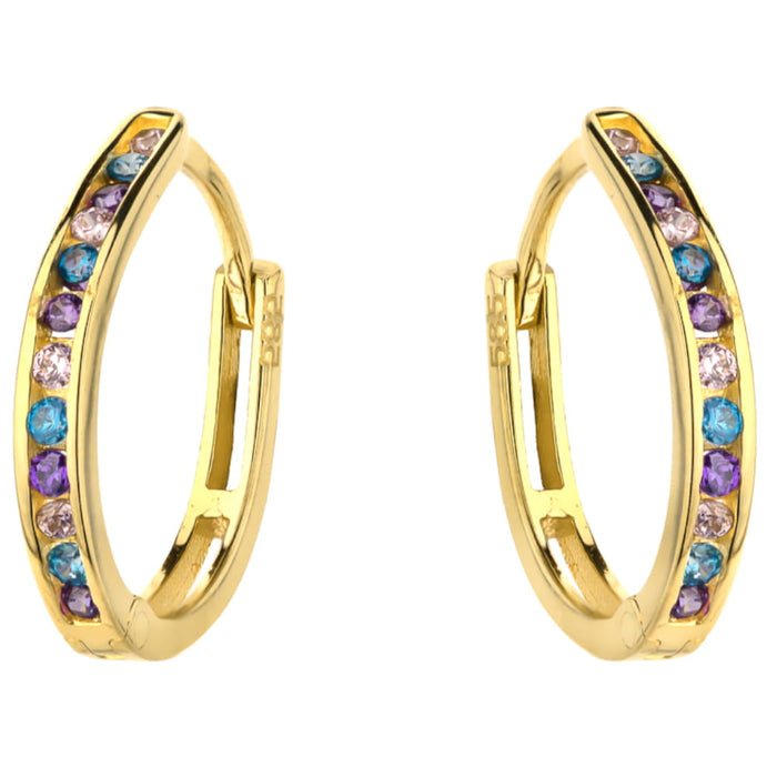 Cercei Aur 14k cu Zirconii Multicolore