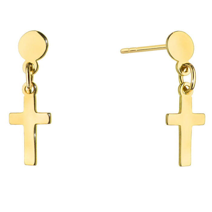 Cercei Aur 14k cu Cruciulita