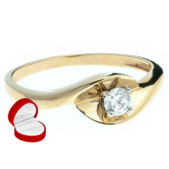 Inel Aur 8K cu Zirconiu Elegant - Colecția Glamour