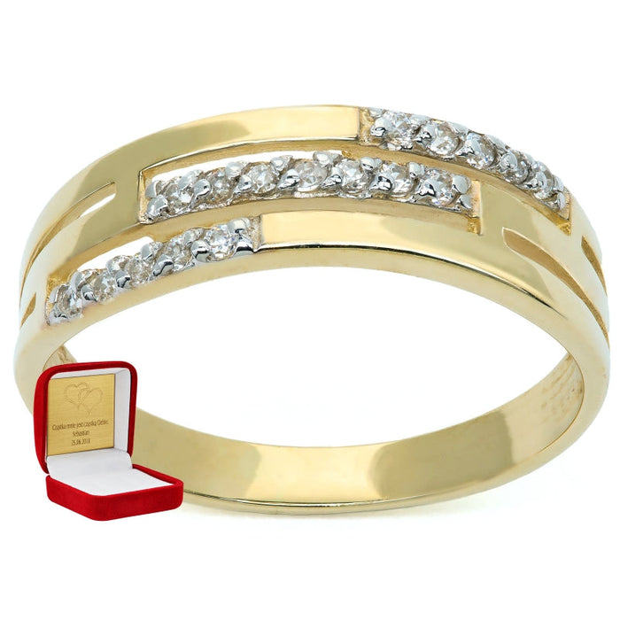 Inel Aur 8K Cu Zirconii: Eleganță Radianta