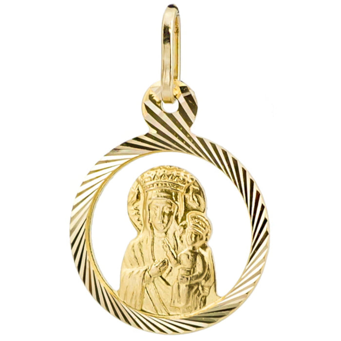 Medalion Aur 14k cu Maica Sfanta si Iisus Hristos