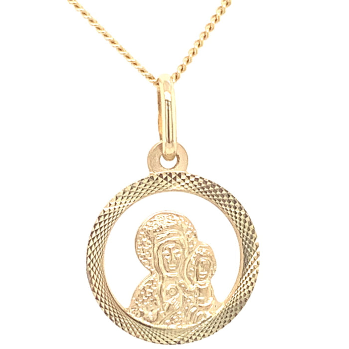 Medalion Aur 14k cu Fecioara Maria si Iisus Hristos