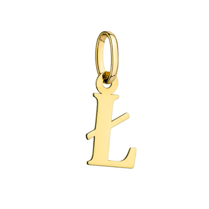 Pandantiv Aur 14K Litera Ł - Eleganță Personalizată