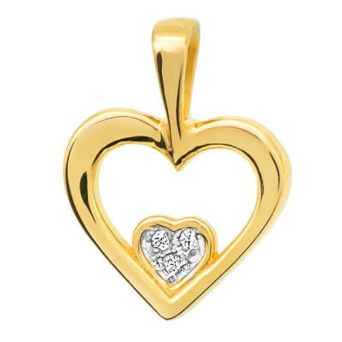 Pandantiv din Aur 14k Inima cu Zirconi