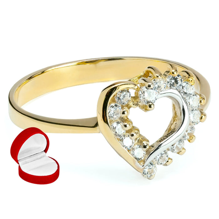Inel Aur 8K Inimă cu Zirconii