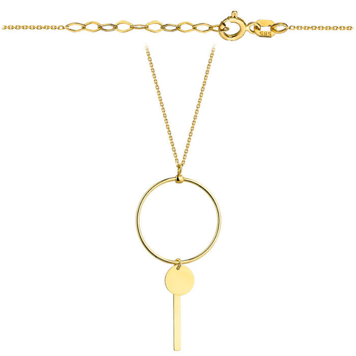 Colier cu Cerculet si Cheie- Aur 14k