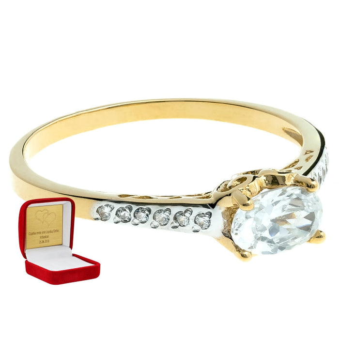 Inel Aur 8K Cu Model Ajour și Zirconii