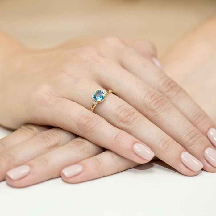 Inel Aur 14K cu Topaz 1.10 ct