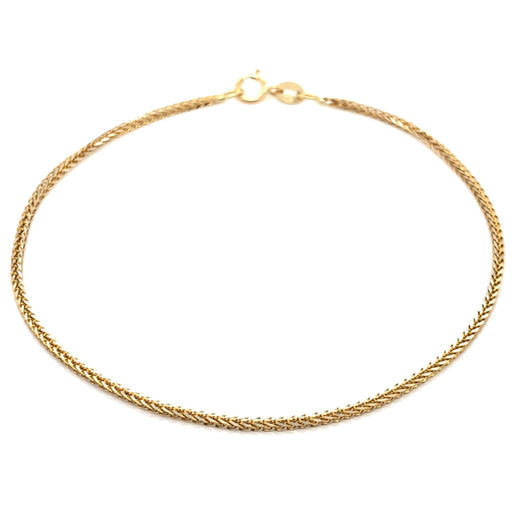 Brățară Aur 14K Model Coadă de Vulpe, Diamată, 18 cm, Lățime 1 mm